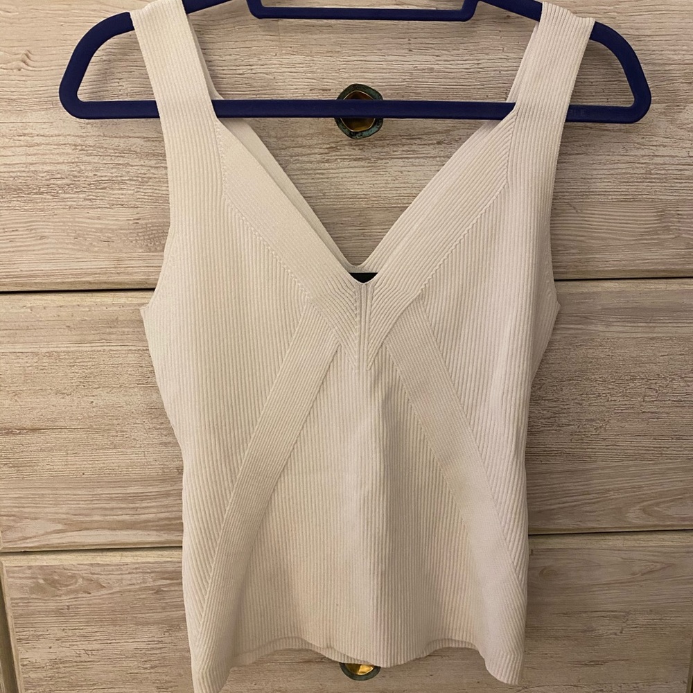 Intermix brand white stretch v-neck tank top